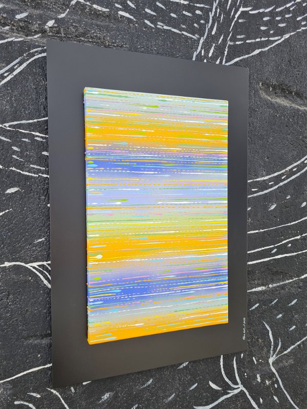 Coloured lines 6  2022, 54x36, Acryl-Lack auf LW, € 350